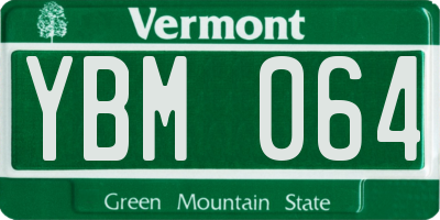 VT license plate YBM064