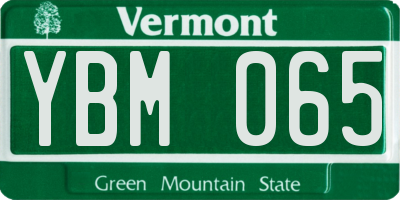 VT license plate YBM065
