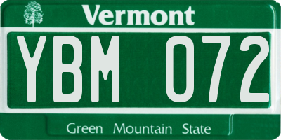 VT license plate YBM072