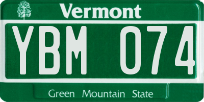 VT license plate YBM074