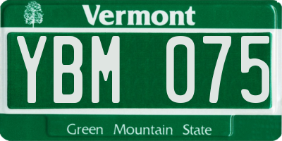 VT license plate YBM075