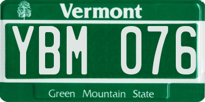 VT license plate YBM076