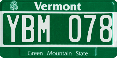 VT license plate YBM078
