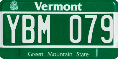 VT license plate YBM079