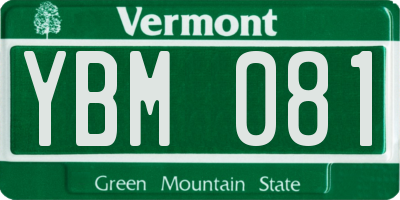 VT license plate YBM081