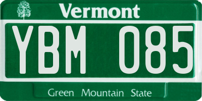 VT license plate YBM085