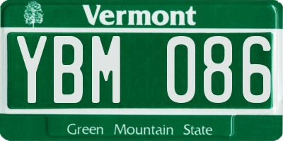 VT license plate YBM086