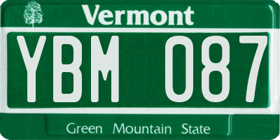VT license plate YBM087