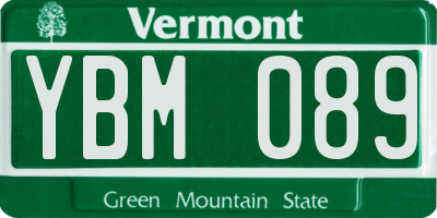 VT license plate YBM089