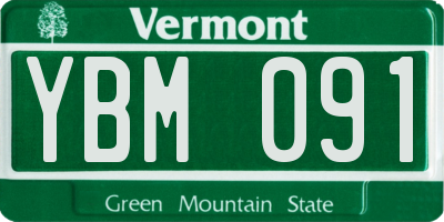 VT license plate YBM091