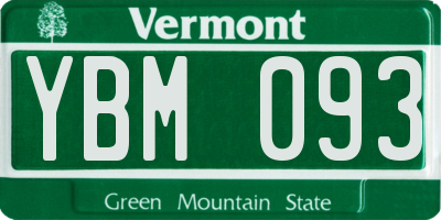VT license plate YBM093