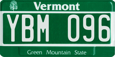 VT license plate YBM096
