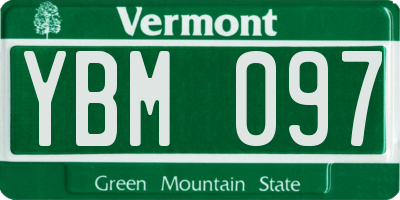 VT license plate YBM097