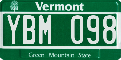 VT license plate YBM098