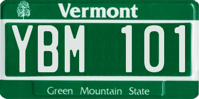 VT license plate YBM101