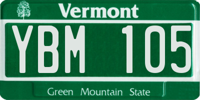 VT license plate YBM105