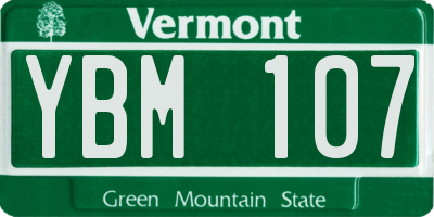 VT license plate YBM107