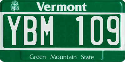 VT license plate YBM109