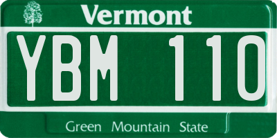 VT license plate YBM110