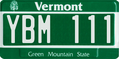 VT license plate YBM111