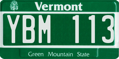 VT license plate YBM113