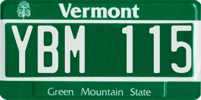 VT license plate YBM115