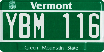 VT license plate YBM116