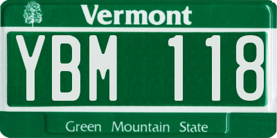 VT license plate YBM118