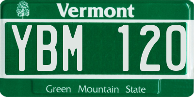 VT license plate YBM120