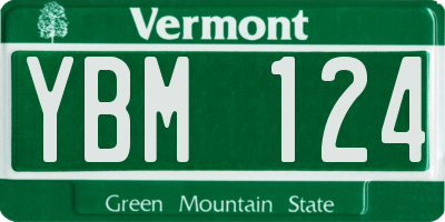 VT license plate YBM124