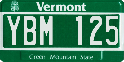 VT license plate YBM125