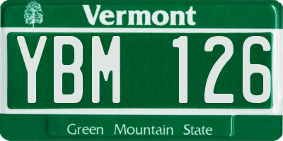 VT license plate YBM126