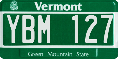 VT license plate YBM127