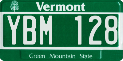 VT license plate YBM128