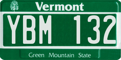 VT license plate YBM132