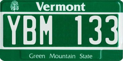 VT license plate YBM133