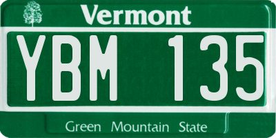 VT license plate YBM135