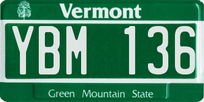VT license plate YBM136
