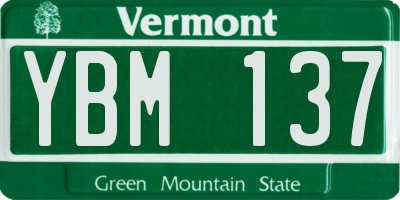 VT license plate YBM137