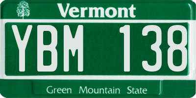 VT license plate YBM138