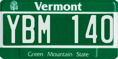 VT license plate YBM140
