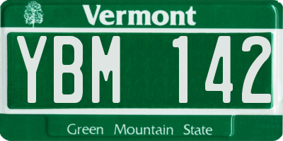 VT license plate YBM142