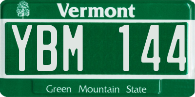 VT license plate YBM144