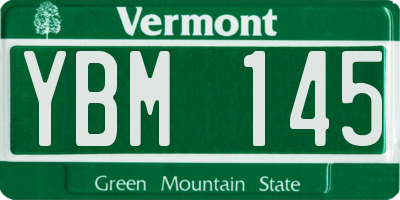 VT license plate YBM145