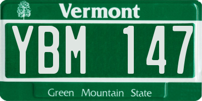 VT license plate YBM147