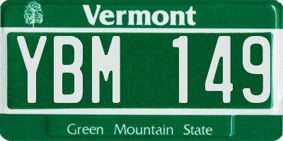 VT license plate YBM149