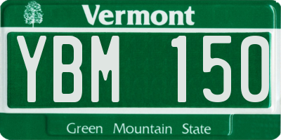 VT license plate YBM150