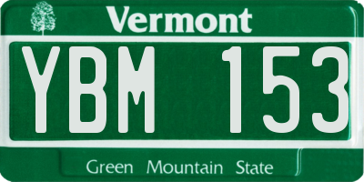 VT license plate YBM153