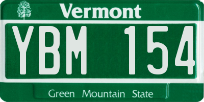 VT license plate YBM154