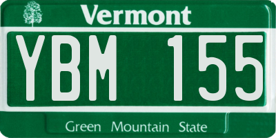 VT license plate YBM155